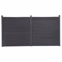vidaXL Fence Panel Set Patio Fence Board Garden Fence Post Ending Bar WPC - grey, 353 x 186 cm