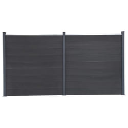 vidaXL Fence Panel Set Patio Fence Board Garden Fence Post Ending Bar WPC - grey, 353 x 186 cm