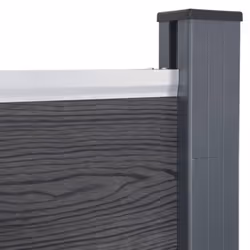 vidaXL Fence Panel Set Patio Fence Board Garden Fence Post Ending Bar WPC - grey, 353 x 186 cm - Additional view 5