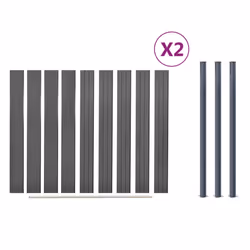 vidaXL Fence Panel Set Patio Fence Board Garden Fence Post Ending Bar WPC - grey, 353 x 186 cm - Additional view 7