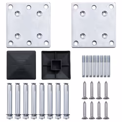 vidaXL Fence Panel Set Patio Fence Board Garden Fence Post Ending Bar WPC - grey, 353 x 186 cm - Additional view 9