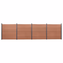 vidaXL Fence Panel Set Patio Fence Board Garden Fence Post Ending Bar WPC - brown, 699 x 186 cm