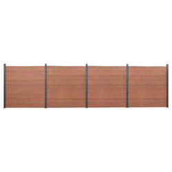 vidaXL Fence Panel Set Patio Fence Board Garden Fence Post Ending Bar WPC - brown, 699 x 186 cm