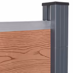 vidaXL Fence Panel Set Patio Fence Board Garden Fence Post Ending Bar WPC - brown, 699 x 186 cm - Additional view 5