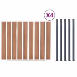 vidaXL Fence Panel Set Patio Fence Board Garden Fence Post Ending Bar WPC - brown, 699 x 186 cm - Additional view 7