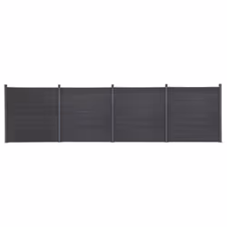 vidaXL Fence Panel Set Patio Fence Board Garden Fence Post Ending Bar WPC - grey, 699 x 186 cm