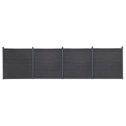 vidaXL Fence Panel Set Patio Fence Board Garden Fence Post Ending Bar WPC - grey, 699 x 186 cm