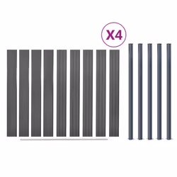 vidaXL Fence Panel Set Patio Fence Board Garden Fence Post Ending Bar WPC - grey, 699 x 186 cm - Additional view 7