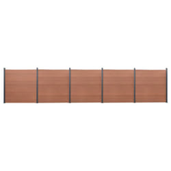 vidaXL Fence Panel Set Patio Fence Board Garden Fence Post Ending Bar WPC - brown, 872 x 186 cm