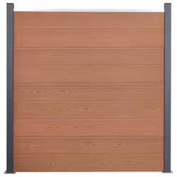 vidaXL Fence Panel Set Patio Fence Board Garden Fence Post Ending Bar WPC - brown, 872 x 186 cm