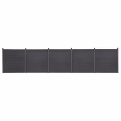 vidaXL Fence Panel Set Patio Fence Board Garden Fence Post Ending Bar Grey WPC