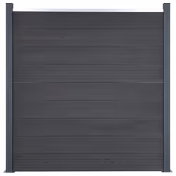 vidaXL Fence Panel Set Patio Fence Board Garden Fence Post Ending Bar Grey WPC