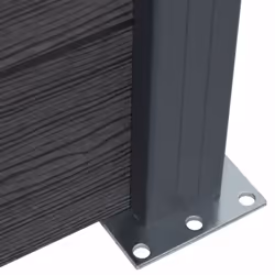 vidaXL Fence Panel Set Patio Fence Board Garden Fence Post Ending Bar Grey WPC - Additional view 6