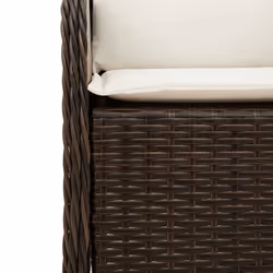 vidaXL Garden Dining Set 9 Piece with Cushions Dining Chair Brown Poly Rattan - Additional view 4
