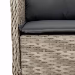 vidaXL Garden Dining Set 5 Piece with Cushions Chair Light Grey Poly Rattan - Additional view 4