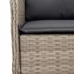 vidaXL Garden Dining Set 7 Piece with Cushions Chair Light Grey Poly Rattan - Additional view 4