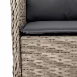 vidaXL Garden Dining Set with Cushions Chair Light Grey Poly Rattan - 200 cm table length 8 piece - Additional view 4