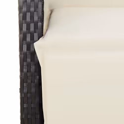 vidaXL Bistro Set 3 Piece with Cushions Bistro Table & Chair Black Poly Rattan - black and cream, 190 cm table length/ 7 piece - Additional view 7