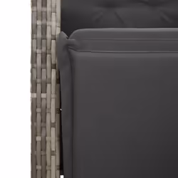 vidaXL Bistro Set 3 Piece with Cushions Bistro Table & Chair Black Poly Rattan - grey, 150 cm table length/ 7 piece - Additional view 5