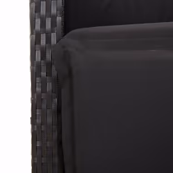 vidaXL Garden Dining Set 5 Piece with Cushions Dining Chair Black Poly Rattan - Additional view 5