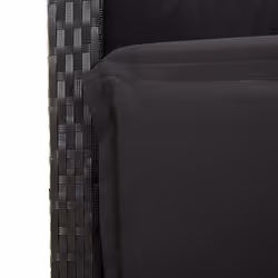 vidaXL Garden Dining Set 7 Piece with Cushions Dining Chair Black Poly Rattan - Additional view 5