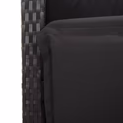 vidaXL Garden Dining Set with Cushions Dining Chair Black Poly Rattan - black, 6 piece - Additional view 5