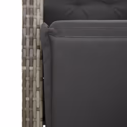 vidaXL Garden Dining Set 7 Piece with Cushions Dining Chair Grey Poly Rattan - Additional view 5