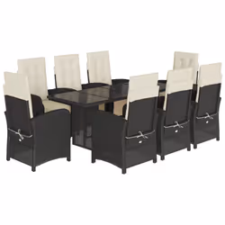 vidaXL Garden Dining Set Outdoor Dining Set Dinner Table and Chair Poly Rattan - 8 piece