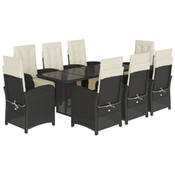 vidaXL Garden Dining Set Outdoor Dining Set Dinner Table and Chair Poly Rattan - 8 piece