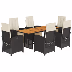 vidaXL Garden Dining Set Outdoor Dining Set Dinner Table and Chair Poly Rattan - 6 piece