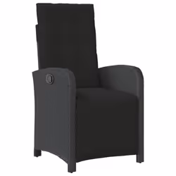vidaXL Garden Dining Set 5 Piece with Cushions Dining Chair Black Poly Rattan