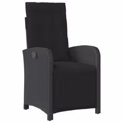 vidaXL Garden Dining Set 5 Piece with Cushions Dining Chair Black Poly Rattan