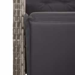 vidaXL Garden Dining Set 5 Piece with Cushions Dining Chair Grey Poly Rattan - Additional view 5