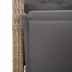 vidaXL Bistro Set 3 Piece with Cushions Table and Chair Beige Poly Rattan - Additional view 5