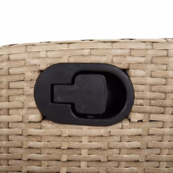 vidaXL Bistro Set 3 Piece with Cushions Table and Chair Beige Poly Rattan - Additional view 7