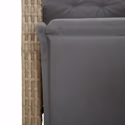 vidaXL Garden Dining Set 5 Piece with Cushions Dining Chair Beige Poly Rattan - Additional view 5
