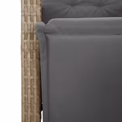 vidaXL Garden Dining Set 5 Piece with Cushions Dining Chair Beige Poly Rattan - Additional view 5