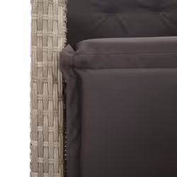 vidaXL Garden Dining Set 5 Piece with Cushions Chair Light Grey Poly Rattan - Additional view 5