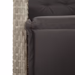 vidaXL Garden Dining Set 5 Piece with Cushions Chair Light Grey Poly Rattan - Additional view 5
