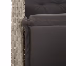vidaXL Garden Dining Set 5 Piece with Cushions Chair Light Grey Poly Rattan - Additional view 5