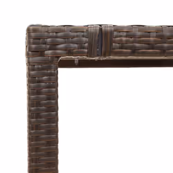 vidaXL Garden Table with Wooden Top Coffee Table Outdoor End Table Poly Rattan - brown, 90 x 90 x 75 cm - Additional view 8