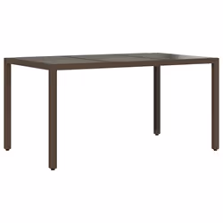 vidaXL Garden Table with Wooden Top Coffee Table Outdoor End Table Poly Rattan - brown, 150 x 90 x 75 cm - Additional view 5