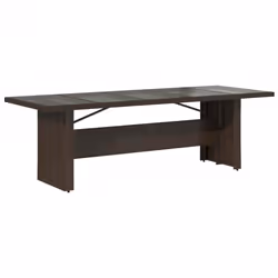 vidaXL Garden Table with Wooden Top Coffee Table Outdoor End Table Poly Rattan - brown, glass - Additional view 5