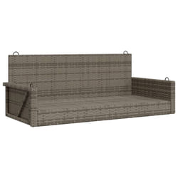 vidaXL Swing Bench Outdoor Swing Chair Porch Swing Hanging Chair Poly Rattan - grey