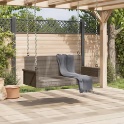 vidaXL Swing Bench Outdoor Swing Chair Porch Swing Hanging Chair Poly Rattan - grey