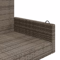vidaXL Swing Bench Outdoor Swing Chair Porch Swing Hanging Chair Poly Rattan - grey - Additional view 6