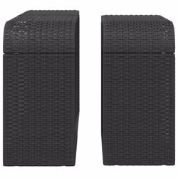 vidaXL Storage Shelves Storage Racks Display Shelves 2 pcs Black Poly Rattan - Additional view 4