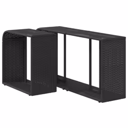 vidaXL Storage Shelves Storage Racks Display Shelves 2 pcs Black Poly Rattan - Additional view 6