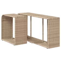 vidaXL Storage Shelves Storage Racks Display Shelves 2 pcs Beige Poly Rattan - Additional view 6