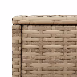 vidaXL Garden Side Table with Glass Top Outdoor Dining Table Beige Poly Rattan - Additional view 8